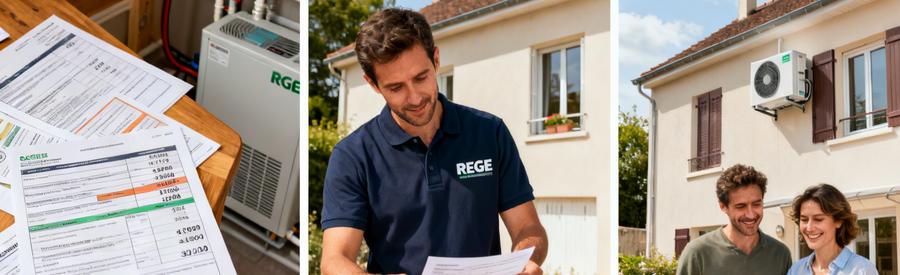 Propriétaires de Clamart découvrant les aides MaPrimeRénov' pour leur pompe à chaleur avec un artisan RGE