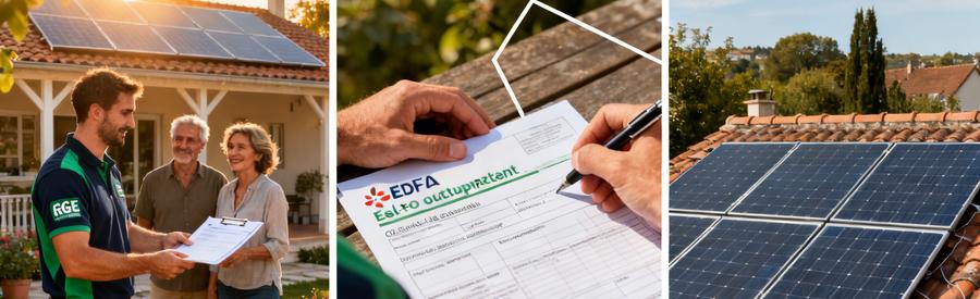 Artisan RGE QualiPV présentant les aides cumulables pour installation photovoltaïque en Île-de-France à des propriétaires