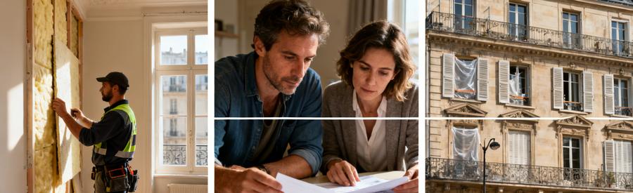 Dispositifs d'aides cumulables pour isolation intérieure Paris 1er dans le cadre d'une rénovation d'ampleur DPE