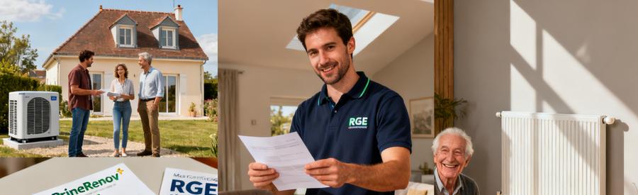 Artisan RGE présentant les aides MaPrimeRénov' pour installation pompe à chaleur à Choisy-le-Roi