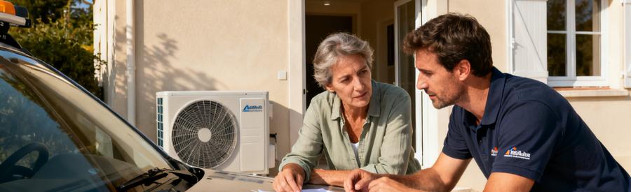 Artisan Rge Pac Comparaison Offres Poissy Yvelines Propriétaire comparant plusieurs propositions d'artisans RGE pour installation pompe à chaleur à Poissy