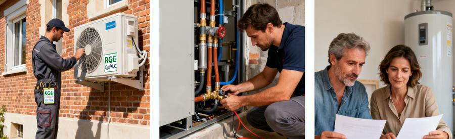 Artisan RGE QualiPAC installant une pompe à chaleur à Montreuil, certification et comparaison d'offres