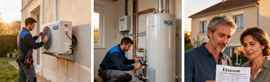 Trois étapes du budget PAC en Essonne : pose unité extérieure, raccordement et estimation du coût total