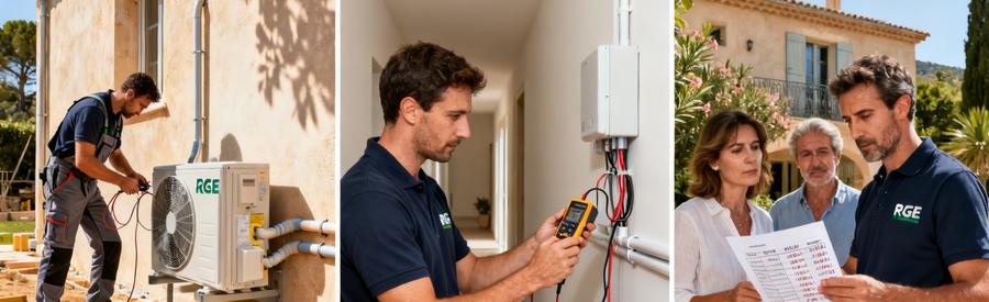 Estimation budget pompe à chaleur Mougins : installation unité PAC, raccordement et présentation cout travaux RGE