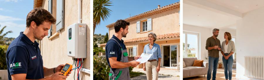 Artisan RGE installant une pompe à chaleur à Saint-Laurent-du-Var avec estimation des travaux pour propriétaires