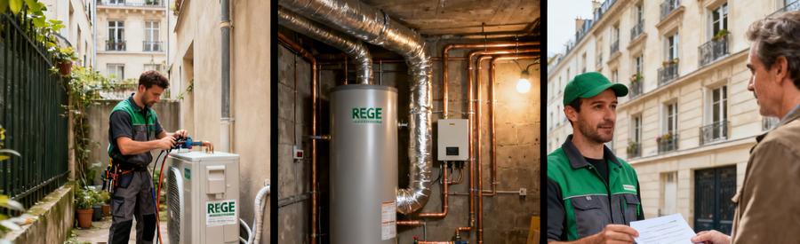 Installation pompe à chaleur à Villejuif par artisan RGE : unité extérieure, local technique et présentation budget travaux