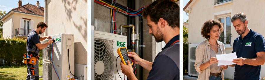 Artisans RGE installant une pompe à chaleur à Bobigny, raccordement et estimation du budget PAC