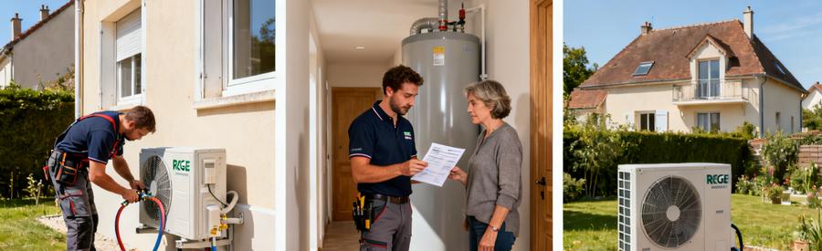 Installation pompe à chaleur air/eau par artisan RGE dans un pavillon à Montigny-le-Bretonneux, Yvelines