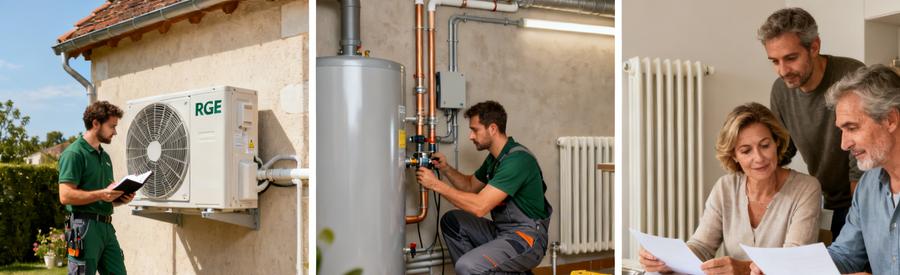 Artisans RGE installant une pompe à chaleur dans le Val-d'Oise, comparaison des budgets PAC