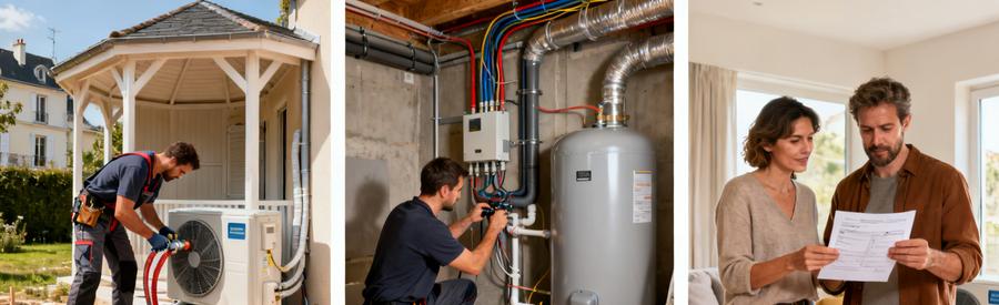 Installation pompe à chaleur Vincennes par artisan RGE QualiPAC : unité extérieure, raccordement et suivi propriétaires