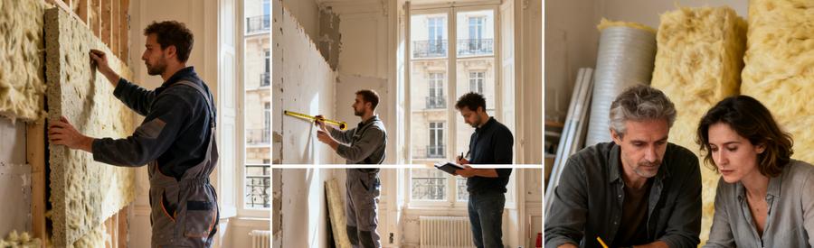 Comparaison techniques isolation intérieure Paris 19e : pose, mesures et estimation budget selon matériaux choisis