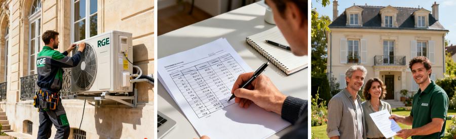 Installation PAC air/eau pavillon Rueil-Malmaison, budget travaux et reste à charge après aides MaPrimeRénov' CEE