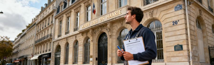 Demarches Administratives Panneaux Solaires Paris 20e Artisan RGE avec dossier de déclaration préalable de travaux pour installation solaire Paris 20e arrondissement