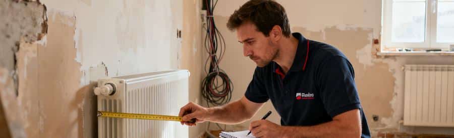 Devis radiateurs : Artisan RGE calculant la puissance nécessaire d'un radiateur selon la surface et l'isolation d'une pièce