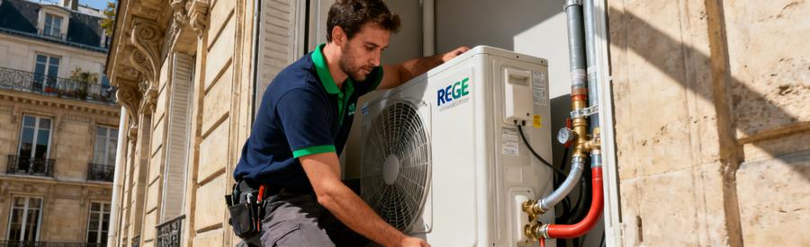 Installation Pac Air Eau Immeuble Haussmannien Paris 8e Artisan RGE raccordant une pompe à chaleur air/eau dans un immeuble haussmannien du 8e arrondissement de Paris