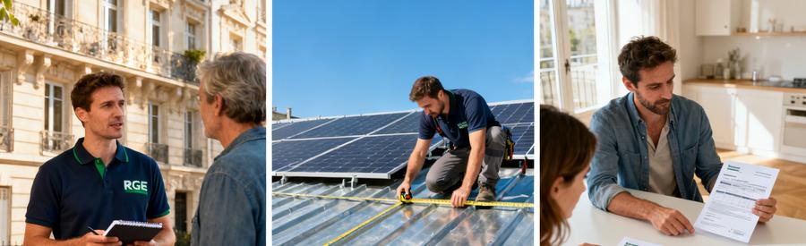 3 étapes pour recevoir des offres panneaux solaires Paris 6e : formulaire, contact artisans RGE QualiPV, propositions chiffrées