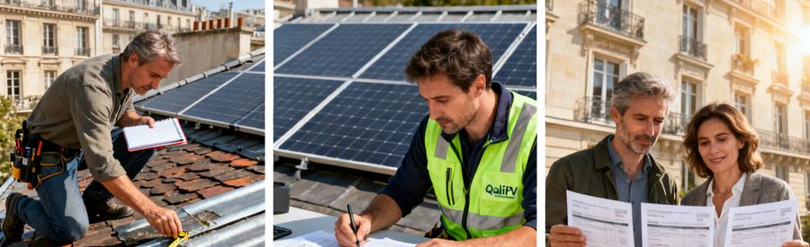 Installation Panneaux Solaires Paris 8e Etapes Projet Trois étapes pour obtenir des propositions d'installation de panneaux solaires Paris 8e avec artisans RGE QualiPV