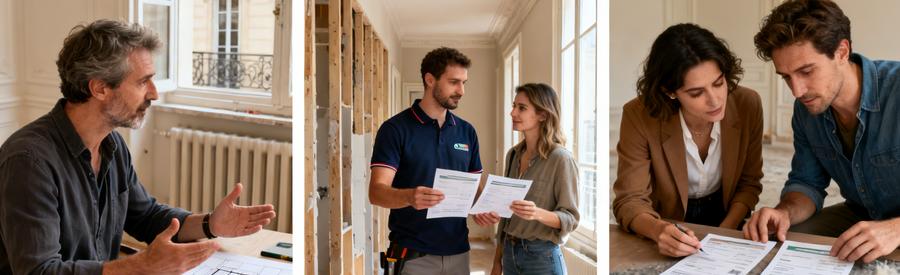 3 étapes pour obtenir des offres d'isolation intérieure Paris 16e : projet, propositions artisans RGE, comparaison