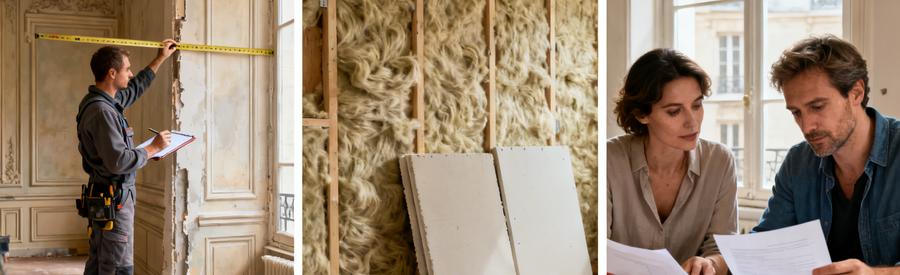 Tarifs isolation intérieure Paris 9e : mesures, matériaux et comparaison d'offres en appartement haussmannien