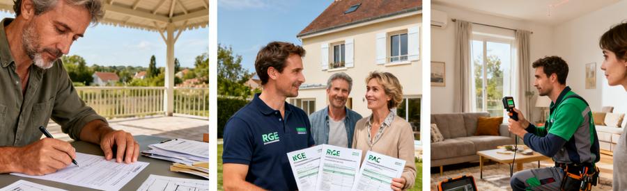 Étapes pour obtenir des estimations PAC aux Mureaux : formulaire, comparaison offres RGE, visite technique gratuite
