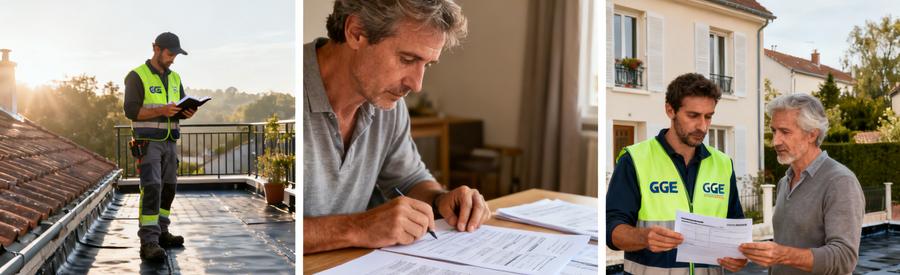 Devis étanchéité : Trois étapes pour obtenir une estimation étanchéité : inspection toiture, réception propositions, échange avec artisan RGE