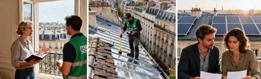 Processus en 3 étapes pour recevoir des propositions d'installateurs RGE QualiPV pour panneaux solaires Paris 1er