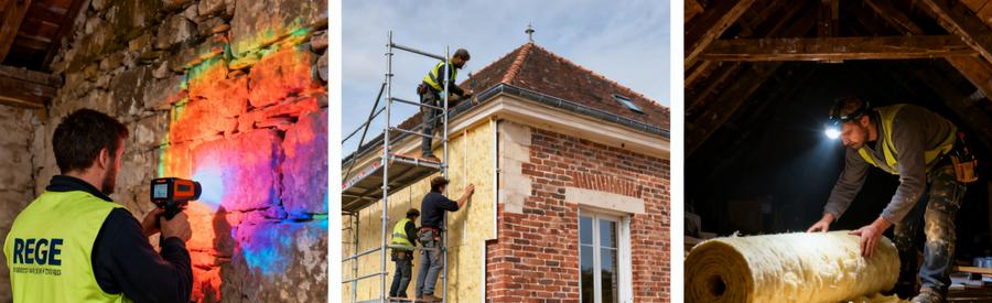 Diagnostic thermique puis isolation façade et combles : les travaux prioritaires pour rénover une passoire thermique