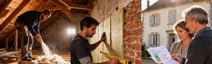 Devis isolation intérieure : Comparatif isolation combles, murs et plancher selon diagnostic DPE pour choisir la priorité des travaux