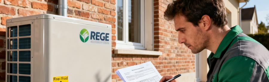 Reglementation Pompe A Chaleur Meaux Norme Fgas Technicien RGE vérifiant la conformité réglementaire d'une pompe à chaleur installée sur immeuble à Meaux