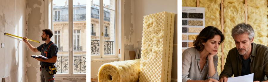 Comparaison matériaux et estimation budget isolation intérieure appartement Paris 13e arrondissement
