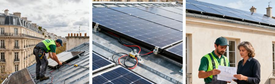 Comparatif installation panneaux solaires Paris 75 selon puissance et type de pose par artisan RGE