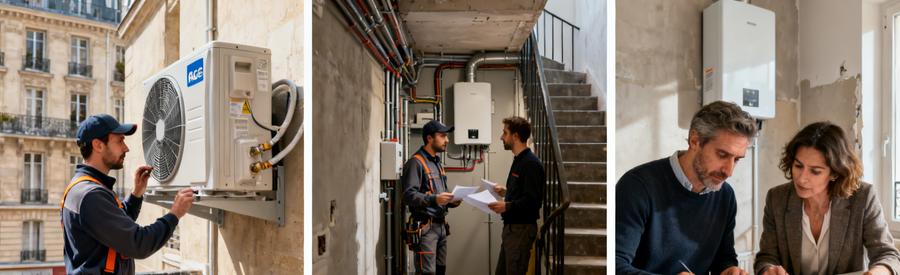 Comparaison budgets installation pompe à chaleur Paris 19e : unité extérieure, contraintes logistiques et estimation travaux