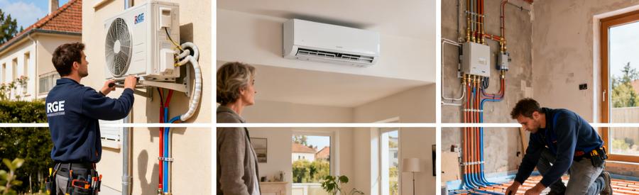 Comparaison trois types de pompes à chaleur air/eau, air/air et géothermique installées par artisan RGE