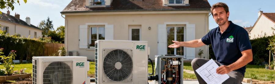 Artisan RGE présentant les trois types de pompe à chaleur adaptés aux logements de Nanterre