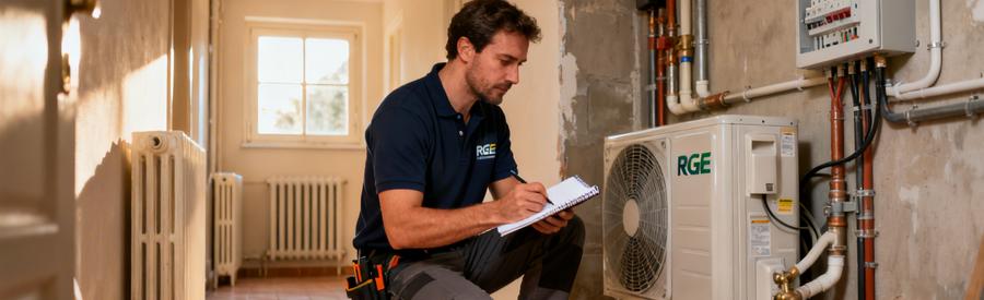 Visite Technique Pac Air Eau Pavillon Corbeil Essonnes Artisan RGE évaluant l'installation d'une pompe à chaleur air/eau dans un pavillon de Corbeil-Essonnes